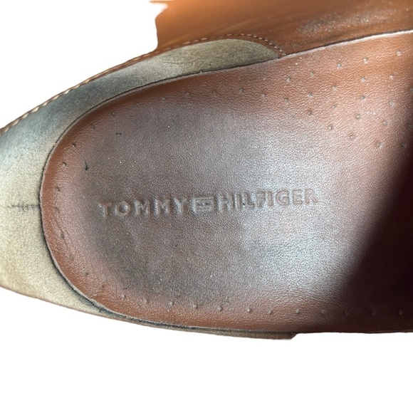 TOMMY HILFIGER Mens Chukka Boots 11 M Black Leather Oxford Boot Rubber Sole EUC - Picture 5 of 15